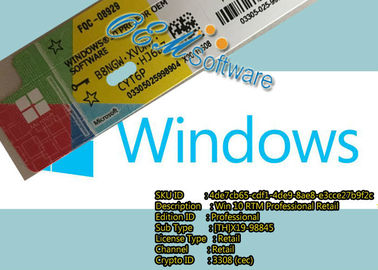 Υπέρ εξηντατετράμπιτα παράθυρα 10 Genunie πακέτων cOem της Microsoft Win10 υπέρ κλειδί προϊόντων
